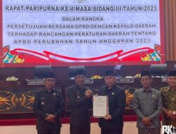 DPRD Mra dan Pemkab Paripurna Persetujuan Bersama Raperda tentang APBD Perubahan 2023