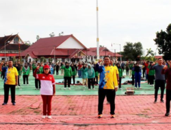 Pemkab Mura Ikuti Olahraga Bersama Sambut Hari Bhayangkara ke – 78