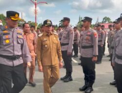 Pj Bupati Bersama Kapolres Murung Raya Cek Pasukan dan Sarpras Pengamanan Pilkada 2024
