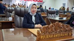 WAKIL KETUA III DPRD BARITO UTARA-Rujana Anggraini saat mengikuti rapat, belum lama ini.