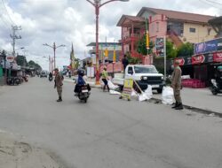 Hindari Kecelakaan, Satpol PP Mura Kawal Pembangunan Median Jalan